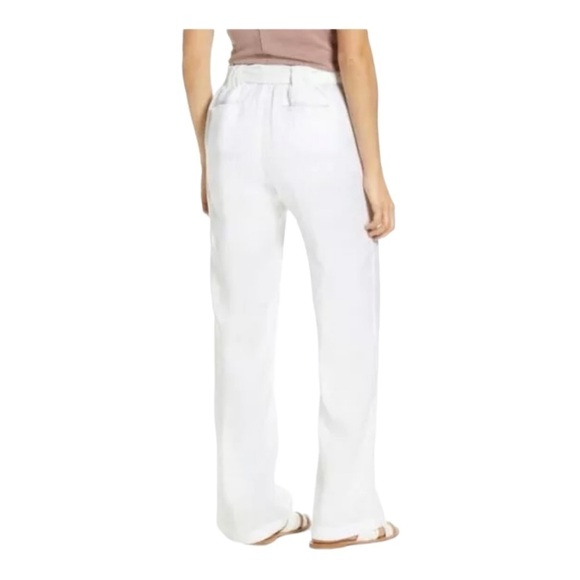 CASLON white belted linen pants - Picture 2 of 14